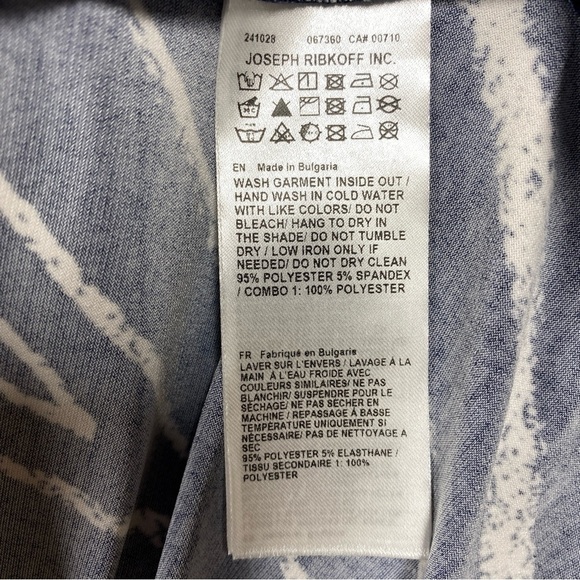 Joseph Ribkoff Printed Geometric Cowl Short Sleeve Dress Size 14 Blue - Picture 6 of 6